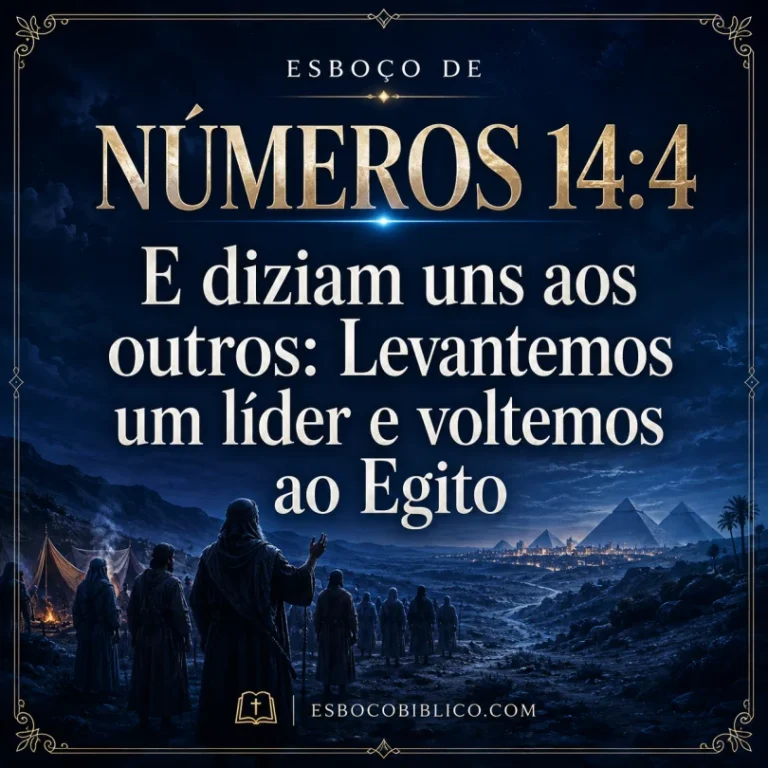 Esboço de Números 14.4 – E diziam uns aos outros Levantemos um líder e voltemos ao Egito