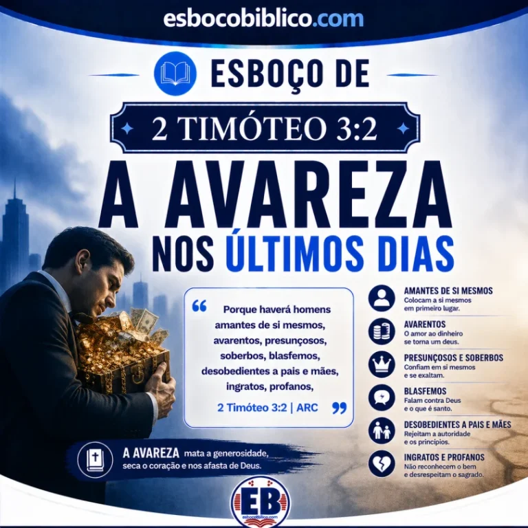 Esboço de 2 Timóteo 3.2 – A Avareza nos Últimos Dias