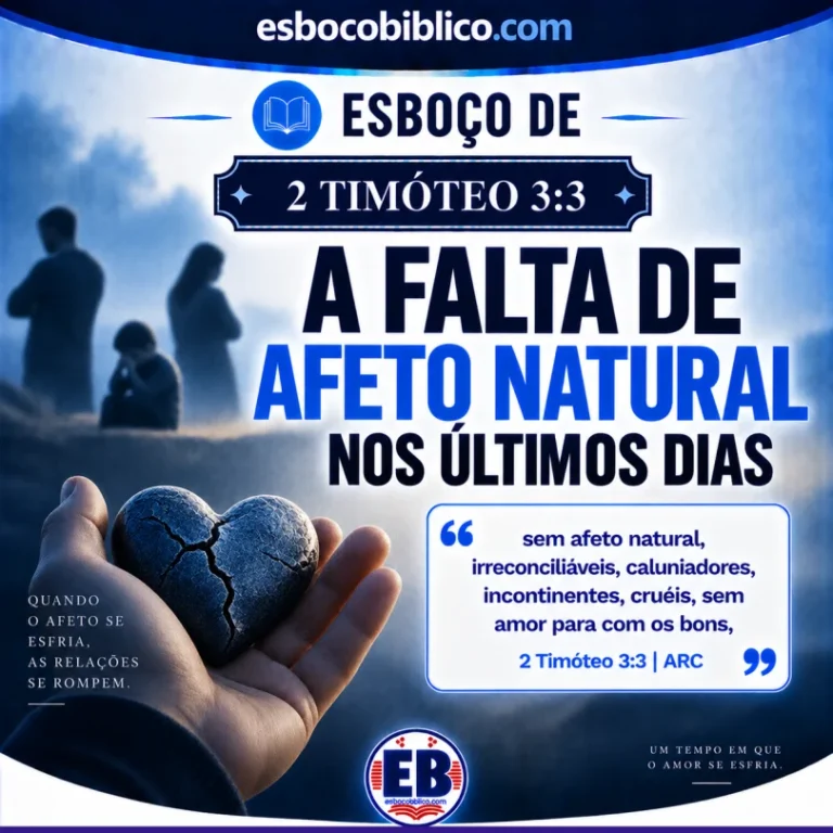 Esboço de 2 Timóteo 3.3 – A Falta de Afeto Natural nos Últimos Dias