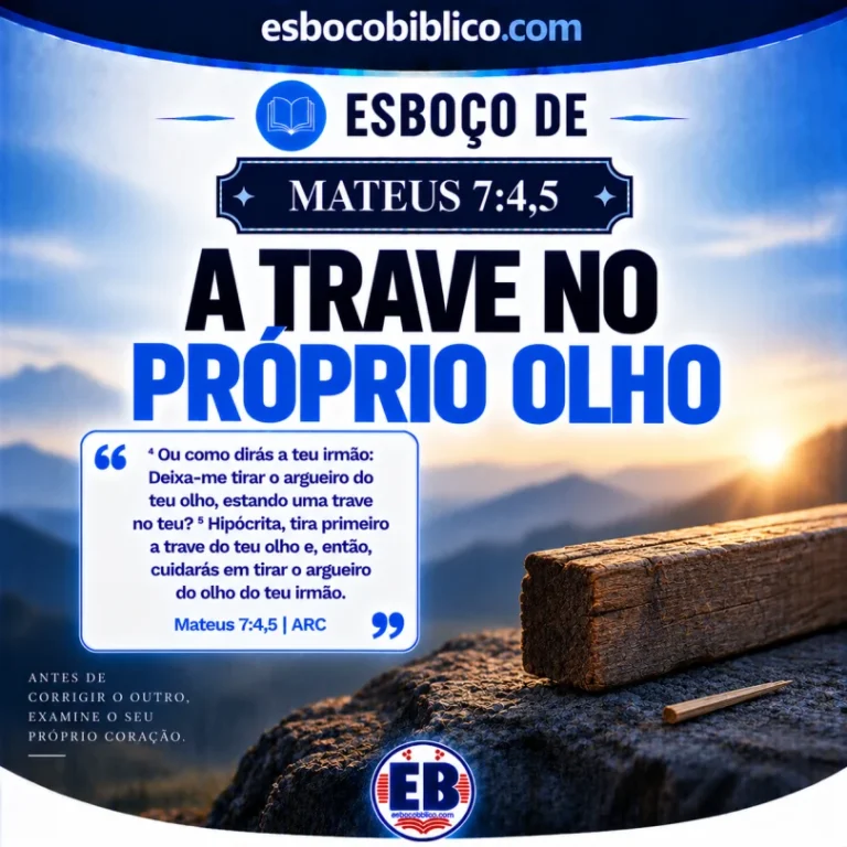 Esboço de Mateus 7.4,5 – A Trave no Próprio Olho
