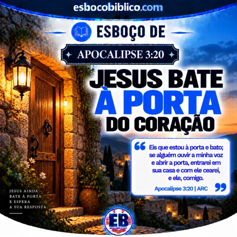 Esboço de Apocalipse 3.20 – Jesus Bate à Porta do Coração